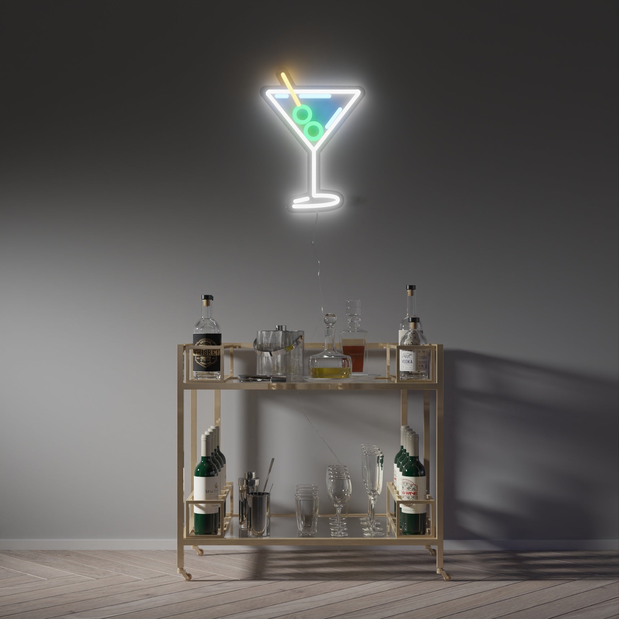 Dirty Martini - Zeichen aus Neon-LEDs